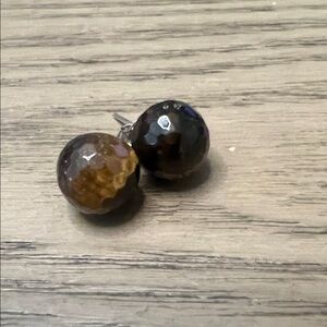 Faceted Tigers Eye Studs